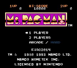 Ms. Pac-Man Plus Title Screen